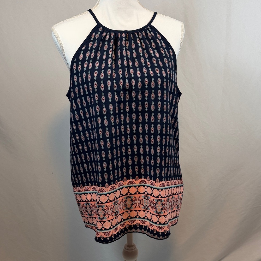 Wishful Park Navy and Pink Tank Top Size Large